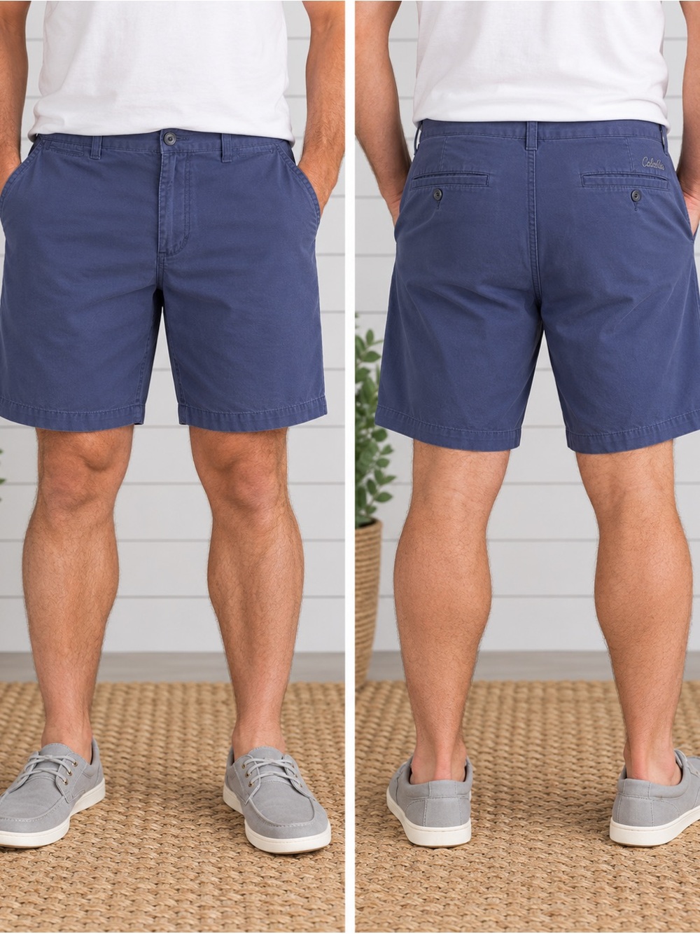 Cabela's Men's Flat-Front Shorts in Navy Blue